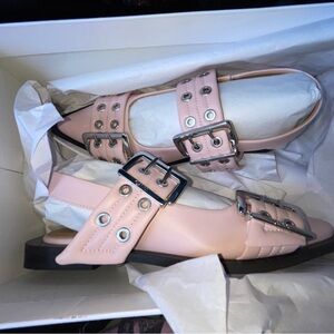 GANNI FEMININE BUCKLE BALLERINAS